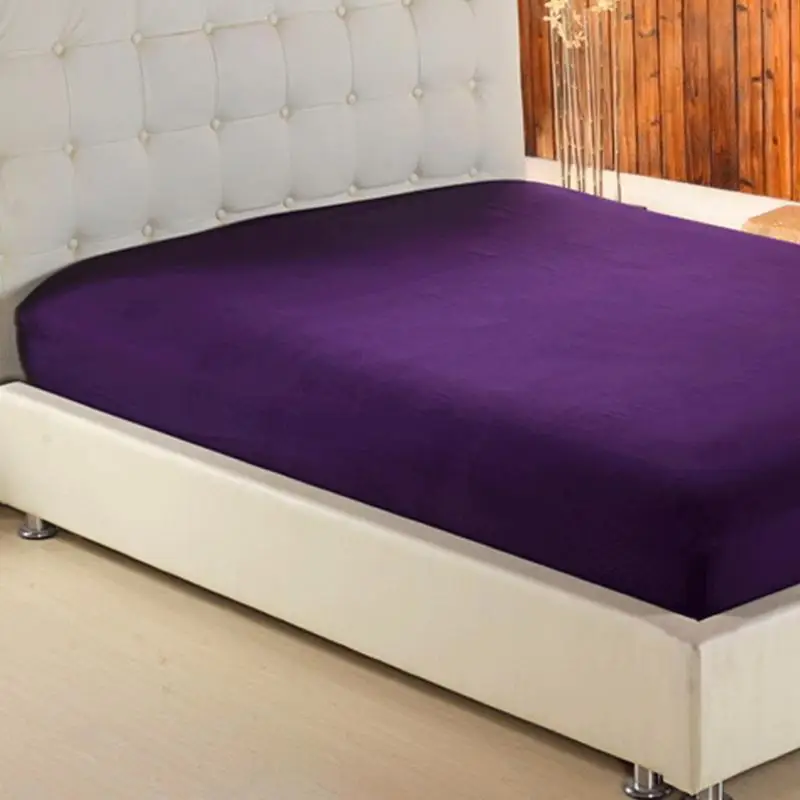

Fitted Sheet Mattress Cover Solid Color Sanding Bedding Linens Bed Sheets With Elastic Band Double Queen Size Bedsheet 180X200CM
