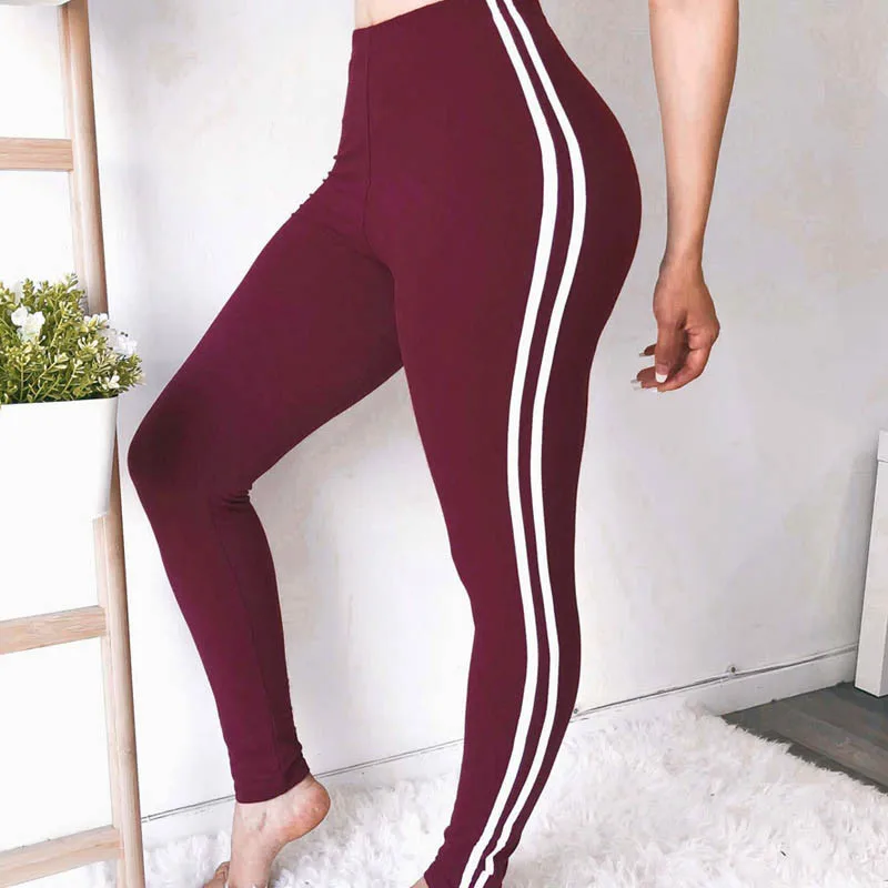 

2020 Women Stripe sport pants Female Autumn patchwork slim sport Trousers Sportswear Harajukus dropshipping