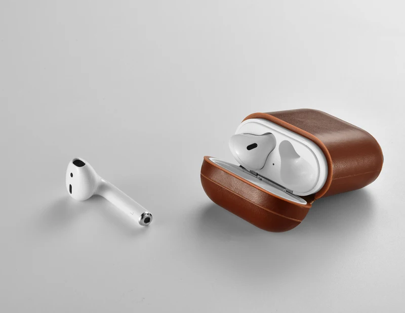 Ретро подлинный кожаный наушник чехол для хранения чехол для Apple airpods iphone bluetooth наушники чехол коробки защитный чехол