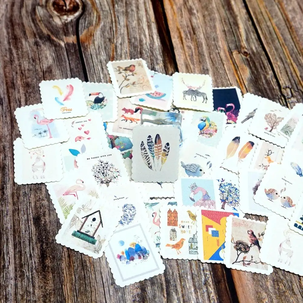 42 шт. милые животные водонепроницаемые наклейки сделай сам дневник декоративные