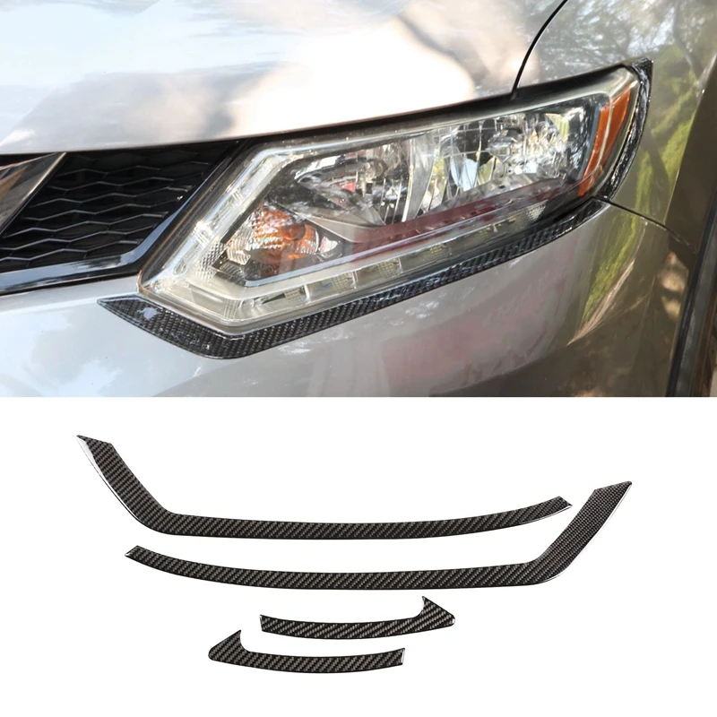 

Углеродное волокно ABS фары брови веко отделка Обложка для Nissan X-Trail 2014-2018 наклейка установка автомобиля