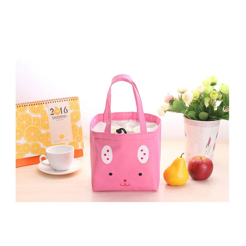 Мультяшные портативные холщовые сумки с животными Термоизолированный