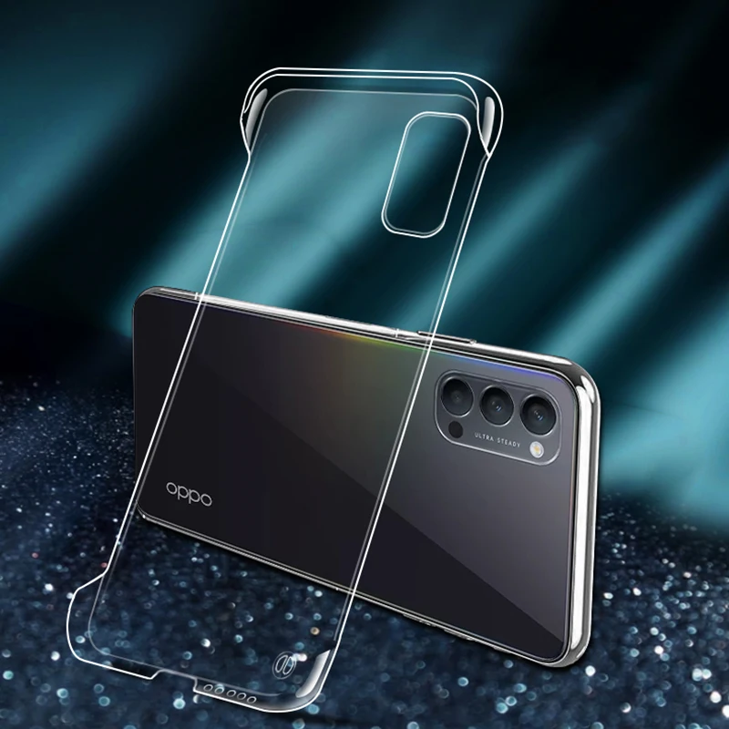 frameless pc hard phone case for oppo reno 3 4 5 6 pro plus find x2 x3 lite neo pro a5 a9 2020 realme gt neo x3 superzoom cover free global shipping