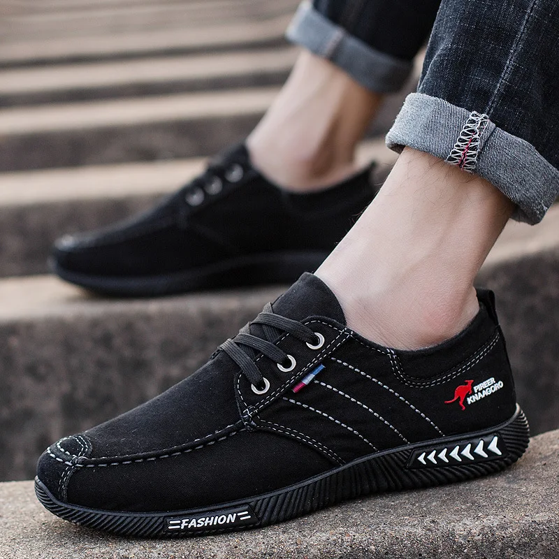 

Men Shoes 2021 Spring Men Canvas Shoes Flat Casual Shoes Lace up Comfortable Breathable Shoes Man Flats Size 39 - 44