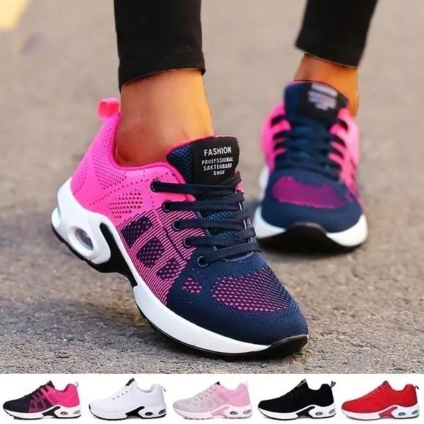 

Plus Size Outdoor Air Cushions Sport Sneakers Woman Sports Shoes for Women Running Sneakers Woman Dark Blue Red Tennis GME-1849
