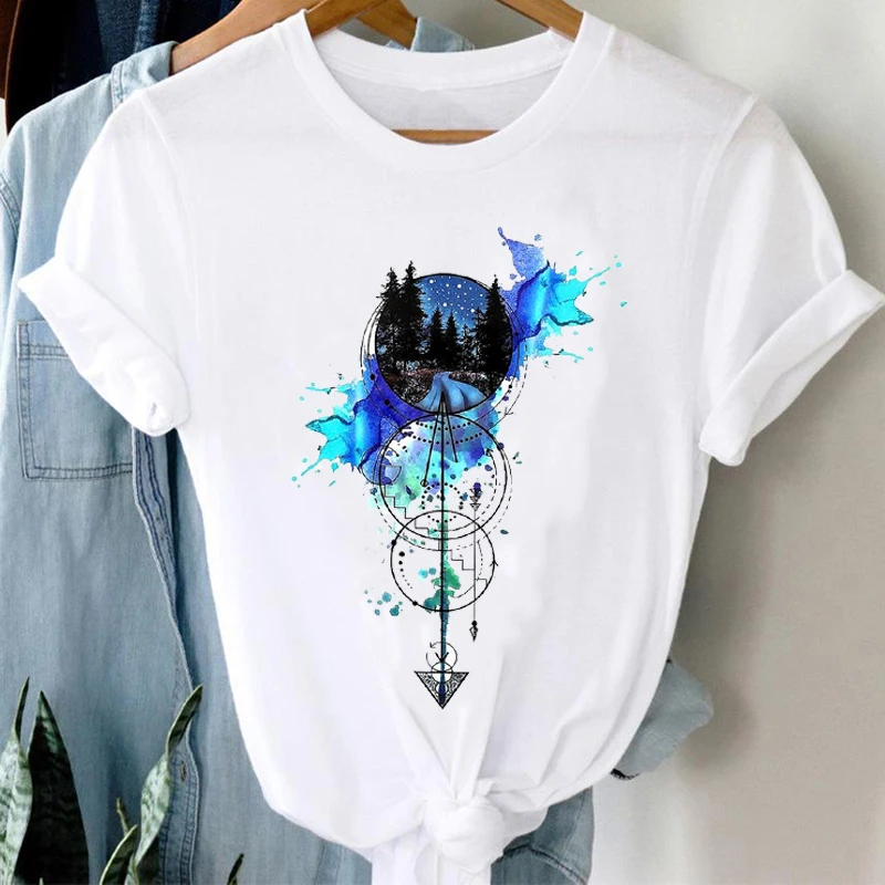 

T-shirts Women 90s Printing Watercolor Butterfly Fashion Spring Summer Clothes Graphic Tshirt Top Lady Print Female Tee T-Shirt