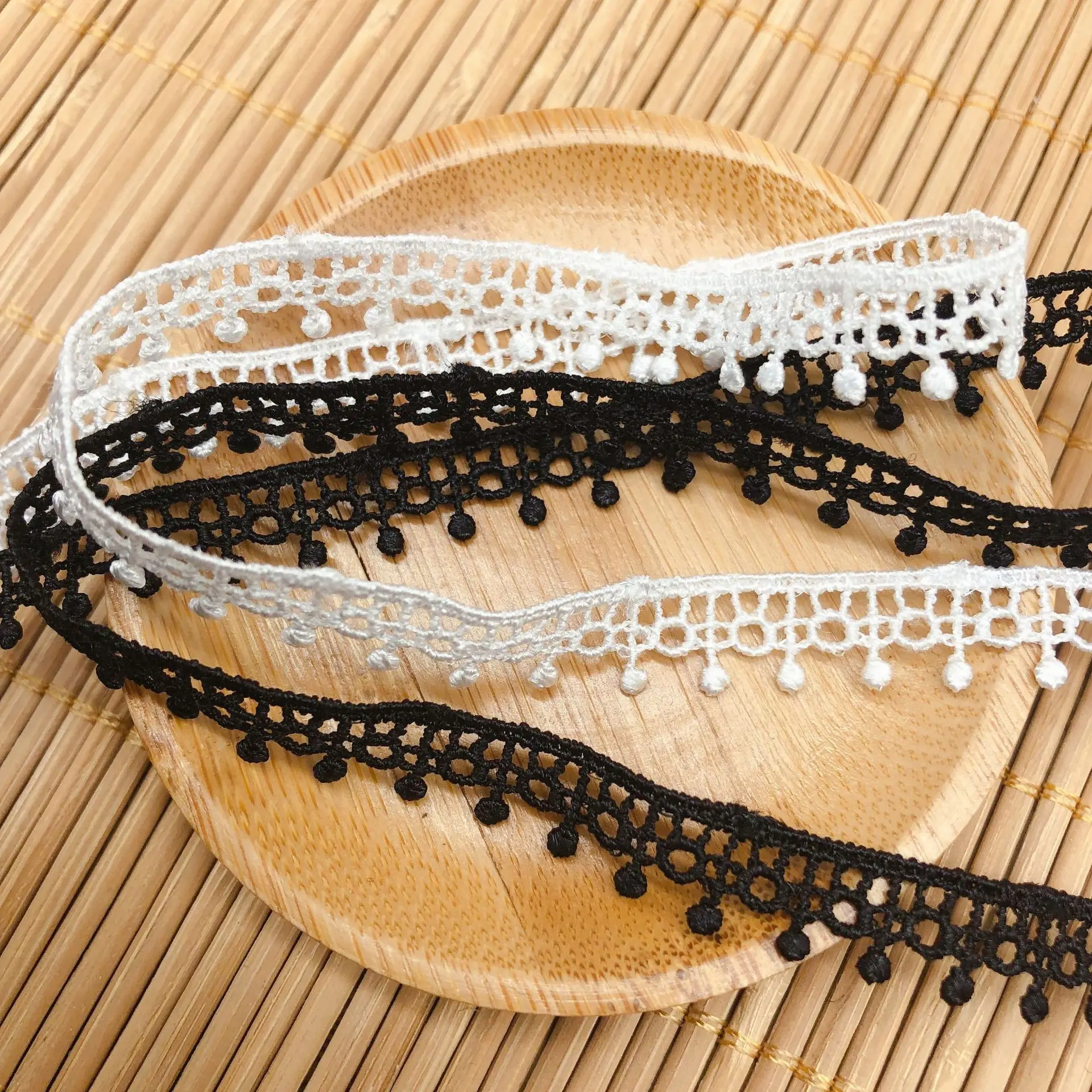 Односторонняя вышитая кружевная ткань 5Y для рукоделия ожерелье ручной работы