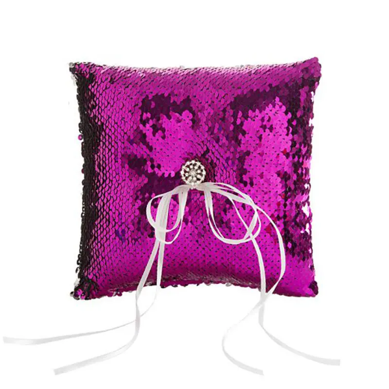 Новое свадебное кольцо подушка атласная лента горный хрусталь Sequin свадебные