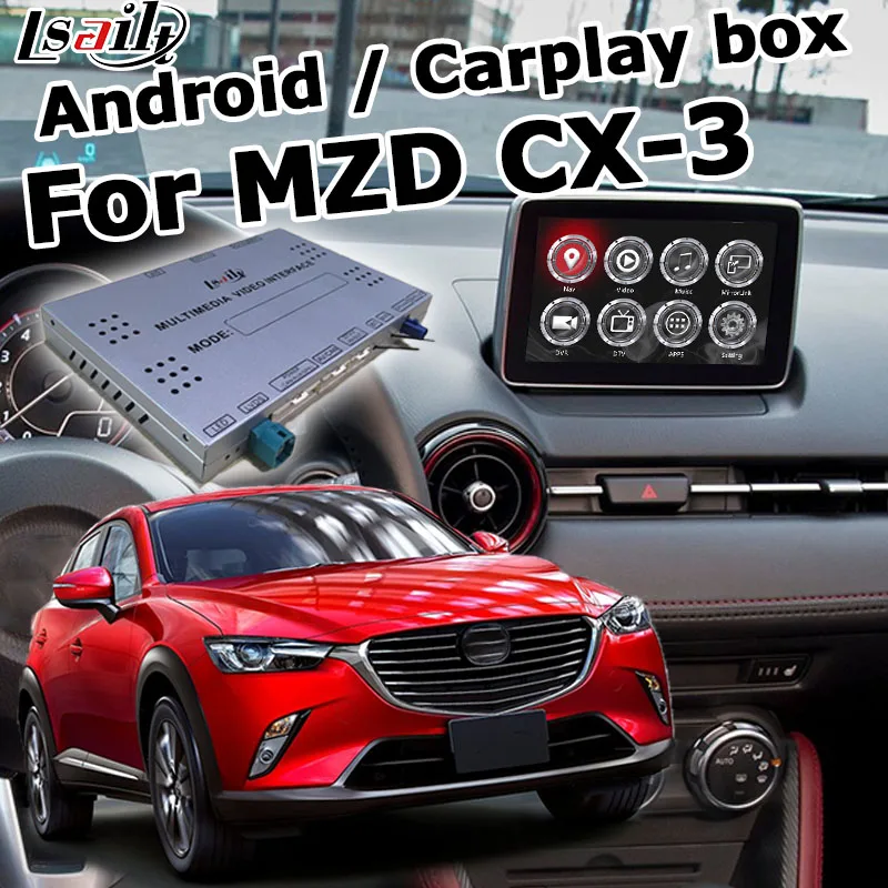 Андроид/carplay интерфейсный блок для новых Mazda CX 3 с GPS навигации youtube видео интерфейс