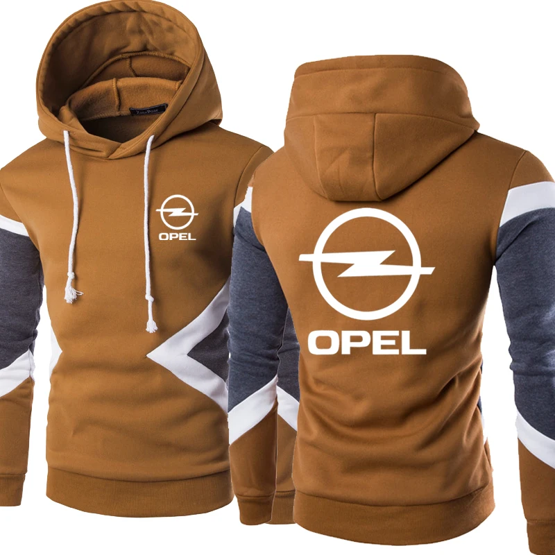 

New Spring Autumn Fashion Men Opel Logo Pullover Sweatshirts Patchwork Casual Cotton Hoodies Clothing 5 Colors
