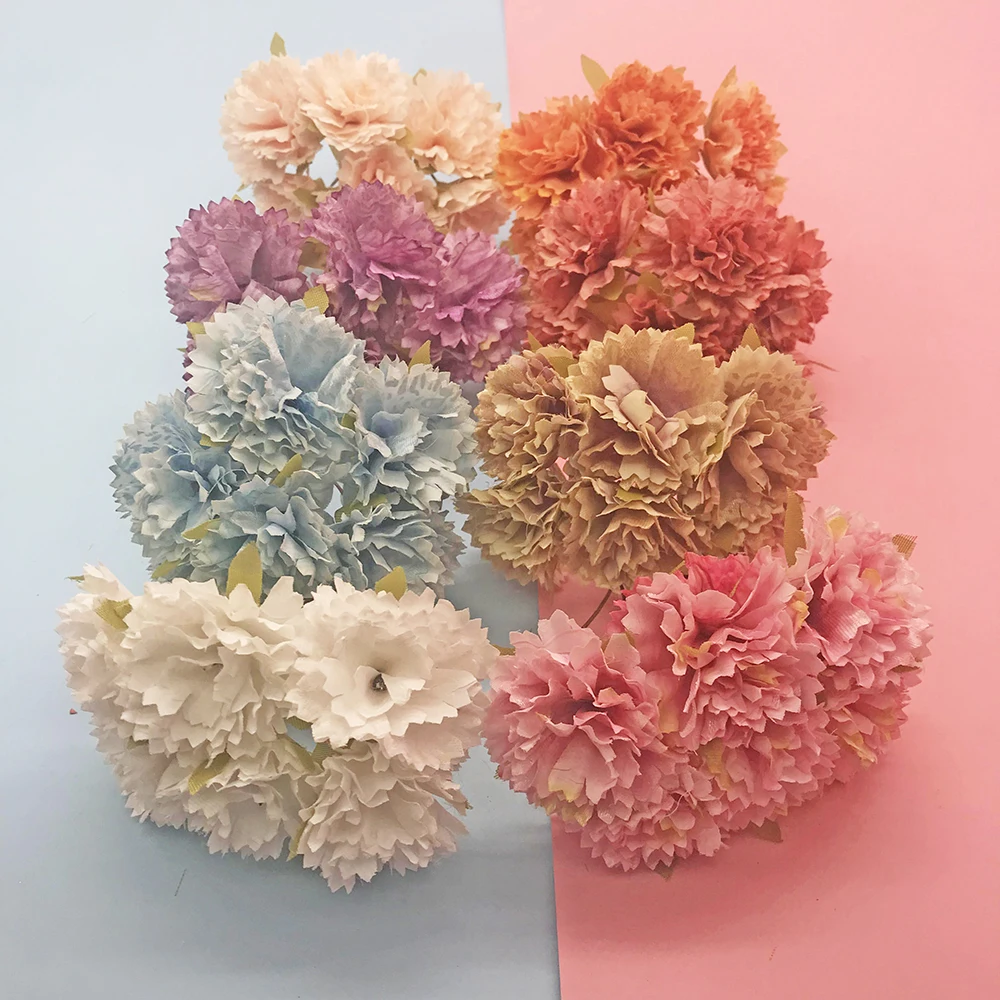 

6 Forks 3.5 cm silk chrysanthemum artificial flower wedding party home chrysanthemum decoration handmade flower shop craft flowe