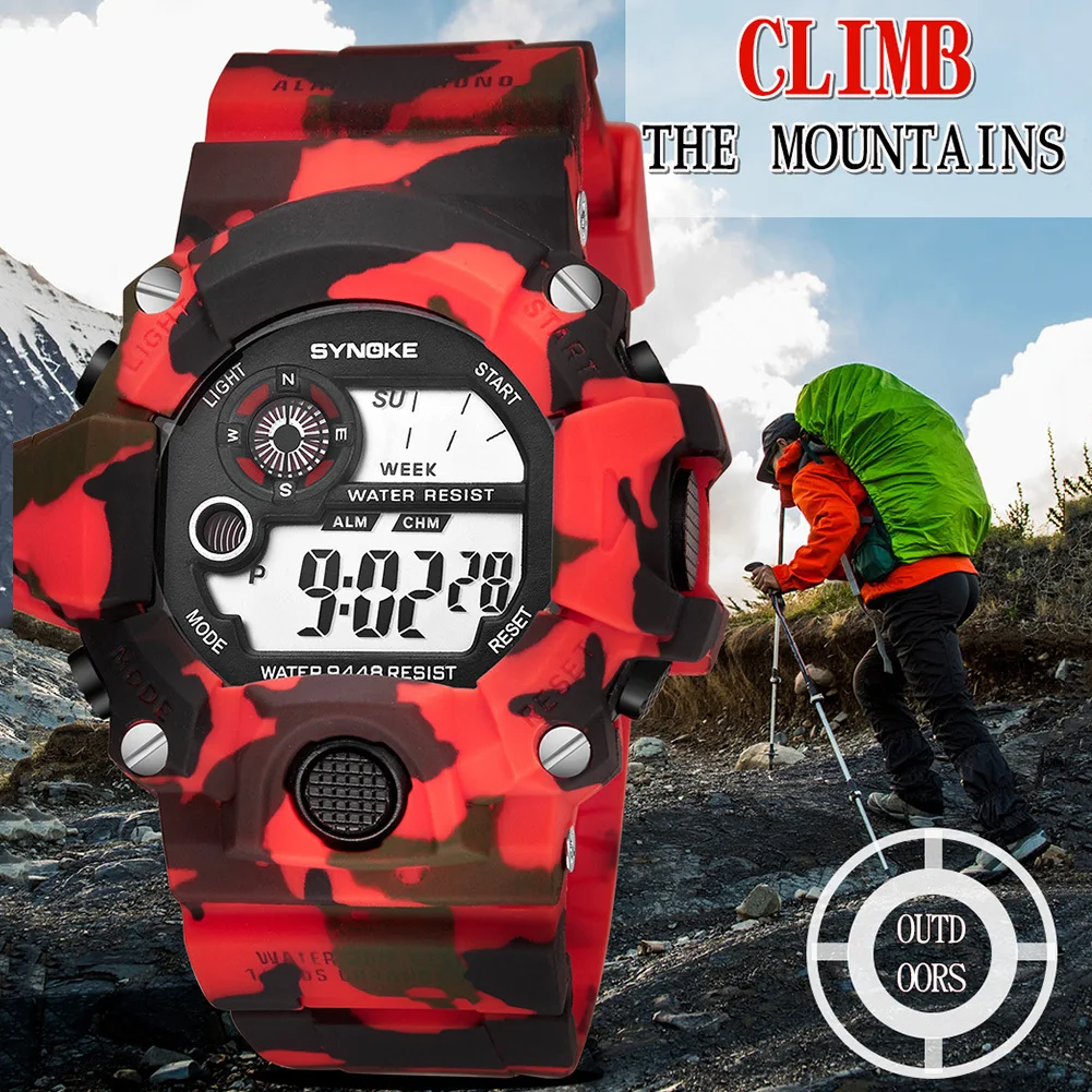 

Men Women Waterproof Camouflage Multifunctional Digital Fabala ABS Military Watches Sport Wrist Watch Casual UV Electronic Watch