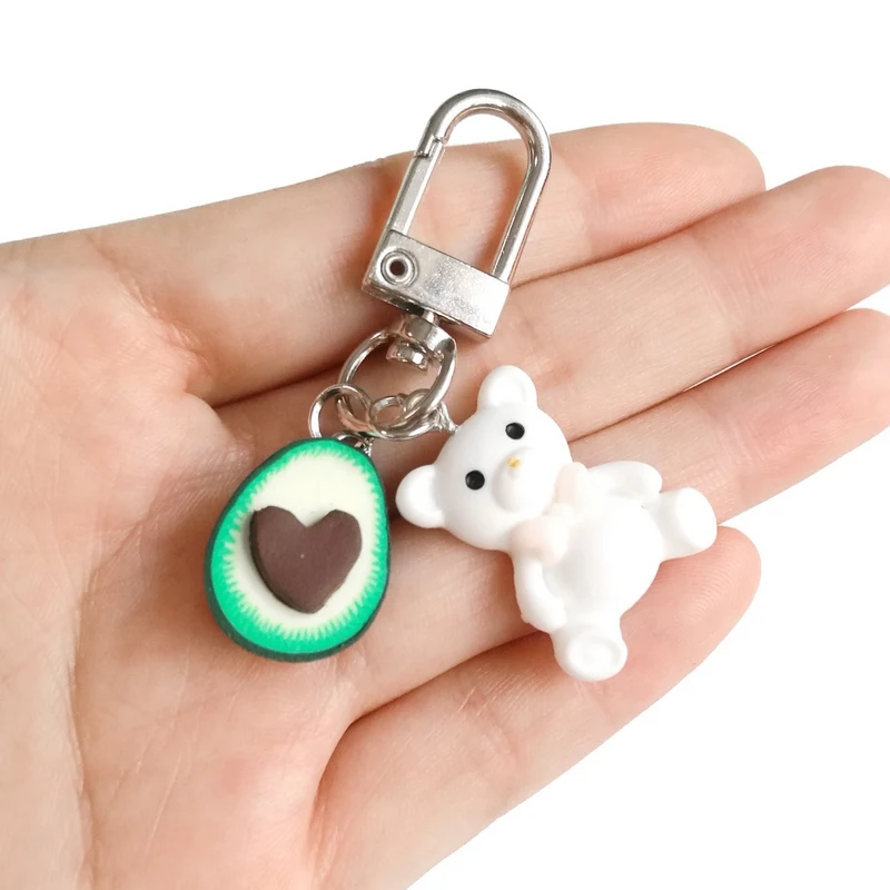 Оригинальный новый брелок в виде сердца авокадо женский на сумку милый