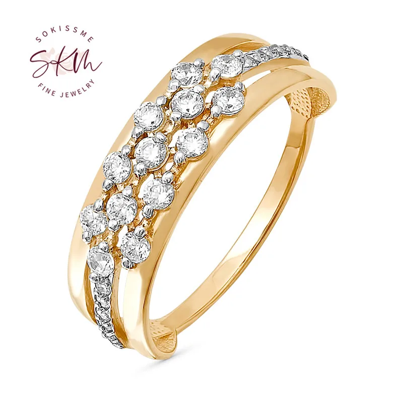 

SKM Vintage Brand designer diamond rings for women 14k rose gold luxury Engagement rings designer Promise Luxury Fine Jewelry