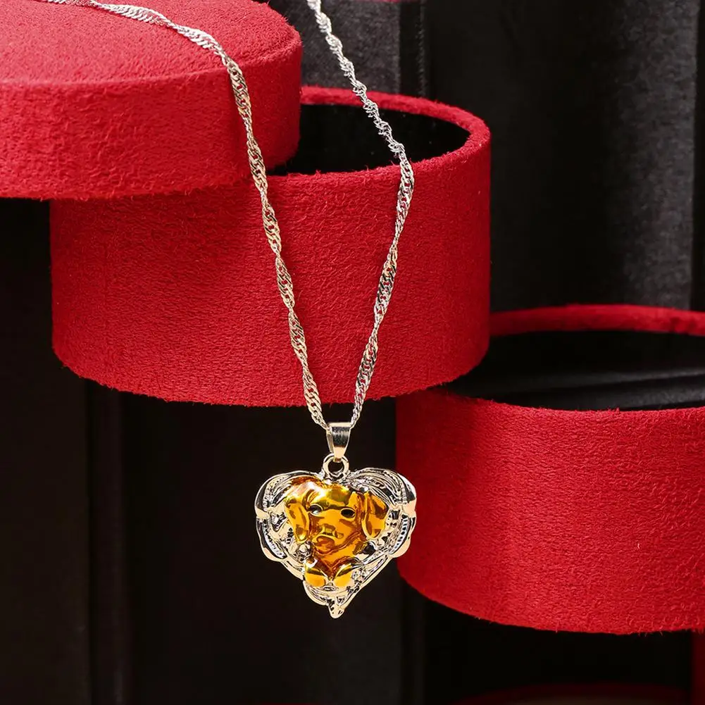 Цепочка с подвеской в форме сердца для женщин сплав влюбленных ожерелье до