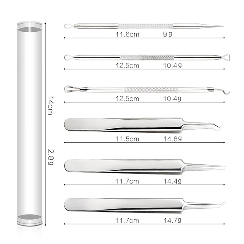 

2021 Blackhead Pimple Acne Remover Tool Spoon For Face Cleaning Skin Care Acne Tweezers Comedone Blemish Extractor Needle