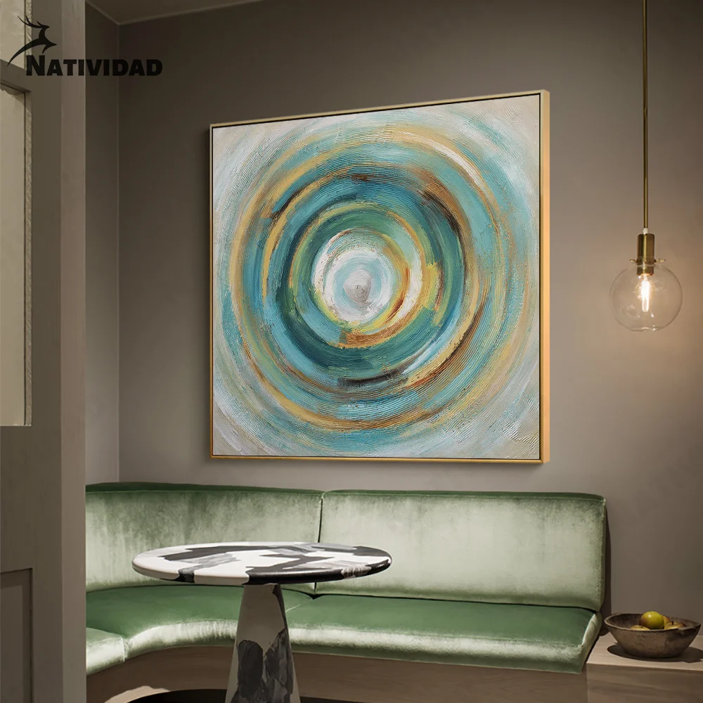 

Abstract Coil Canvas Painting Wall Art Decor Circular Ring Texture Poster Living Room Bedroom Home Aesthetics Art Decoration