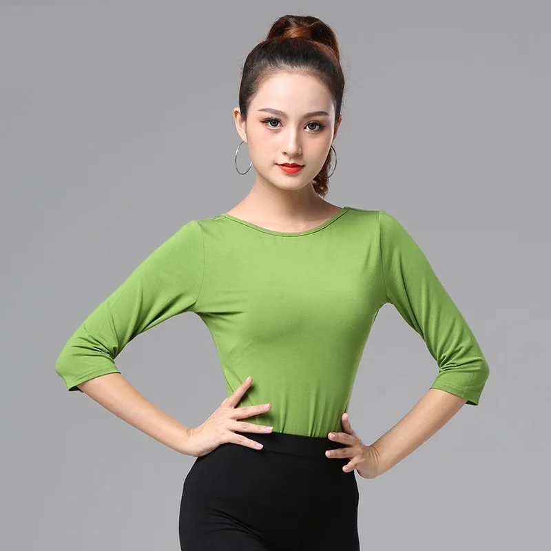 

Топ женский для латиноамериканских танцев, с открытой спиной и средним рукавом