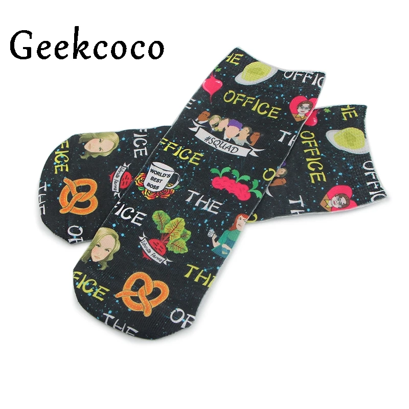 Модные спортивные короткие носки с мультипликационным принтом для детей мужчин