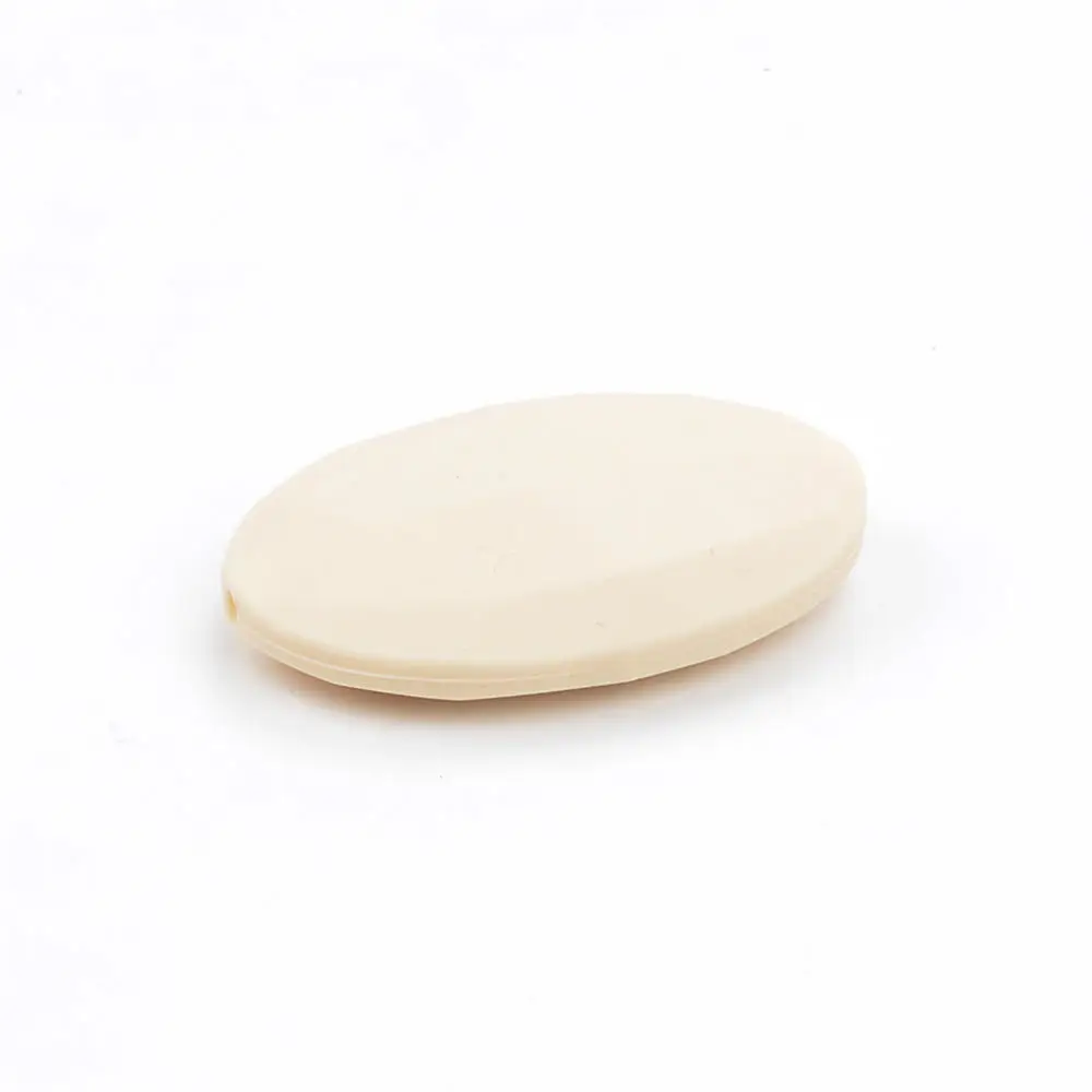 LOFCA-Cuentas de silicona sin BPA para morder para beb&eacute;, abalorios planos de forma ovalada para morder, accesorios de juguete para dentici&oacute;n, 50 Uds.-4