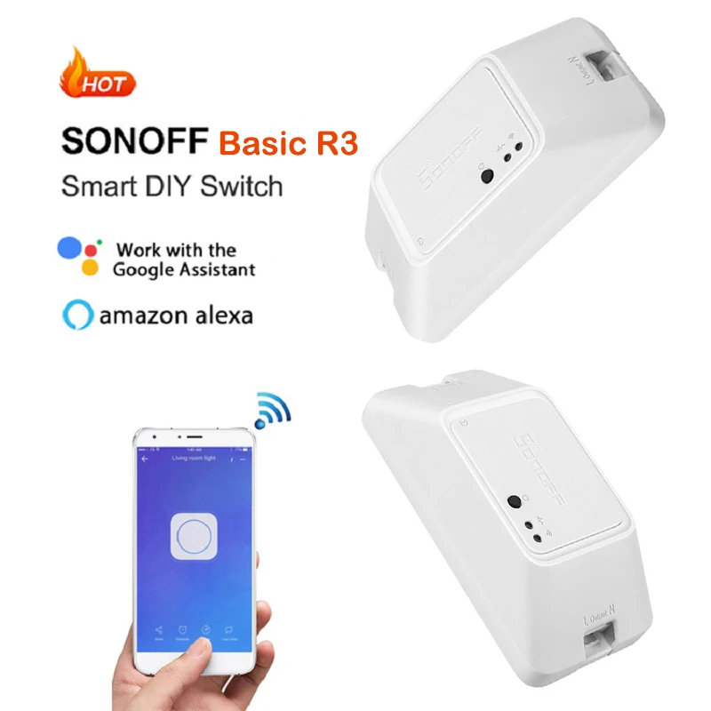 1 10 шт. SONOFF Basic R3 WIFI умный DIY Переключатель управления AC 100 240 Модуль Автоматизации