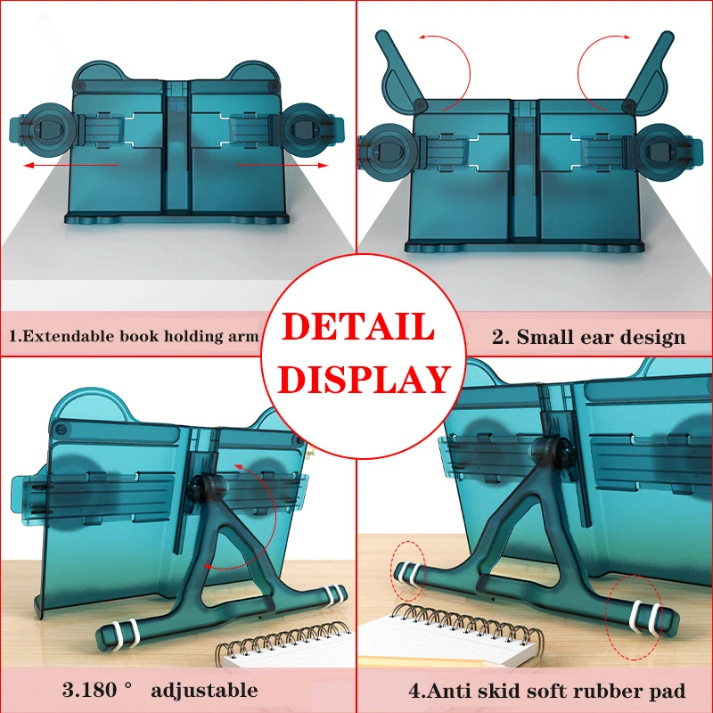 Portable Book Stand Holder Book-rest Multi Functional Adjustable Accessories Support Bookends For Reading Office |