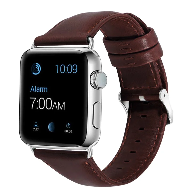 Ремешок для часов из натуральной кожи 44 40 наручных iWatch серии 6 4 коровья браслет