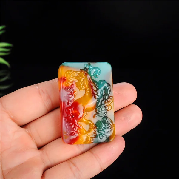 Натуральный Нефритовый камень Hetian подвеска в виде лошади ювелирные изделия из