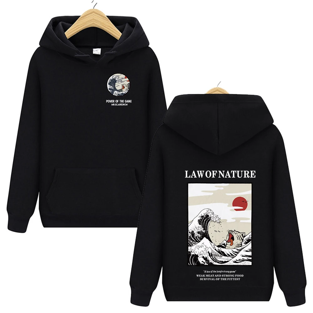 Флисовая Толстовка с японской вышивкой и забавным принтом кошки Повседневная