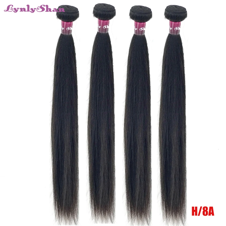 

Прямые волосы Lynlyshan, 100% человеческие волосы, пучки с высоким соотношением естественного цвета, малазийские волосы без повреждений, плетеные...