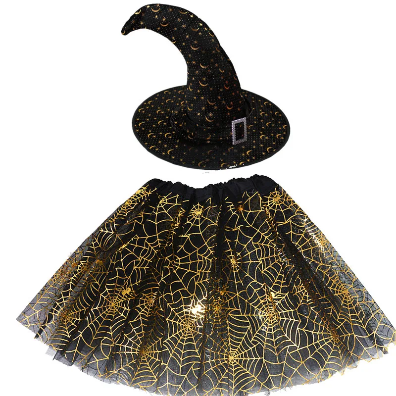 

Fancy Dress Witch Cosplay Costumes for Children Kids Wizard Hat Costume Girls Skirt Party Holiday Decoration Easter