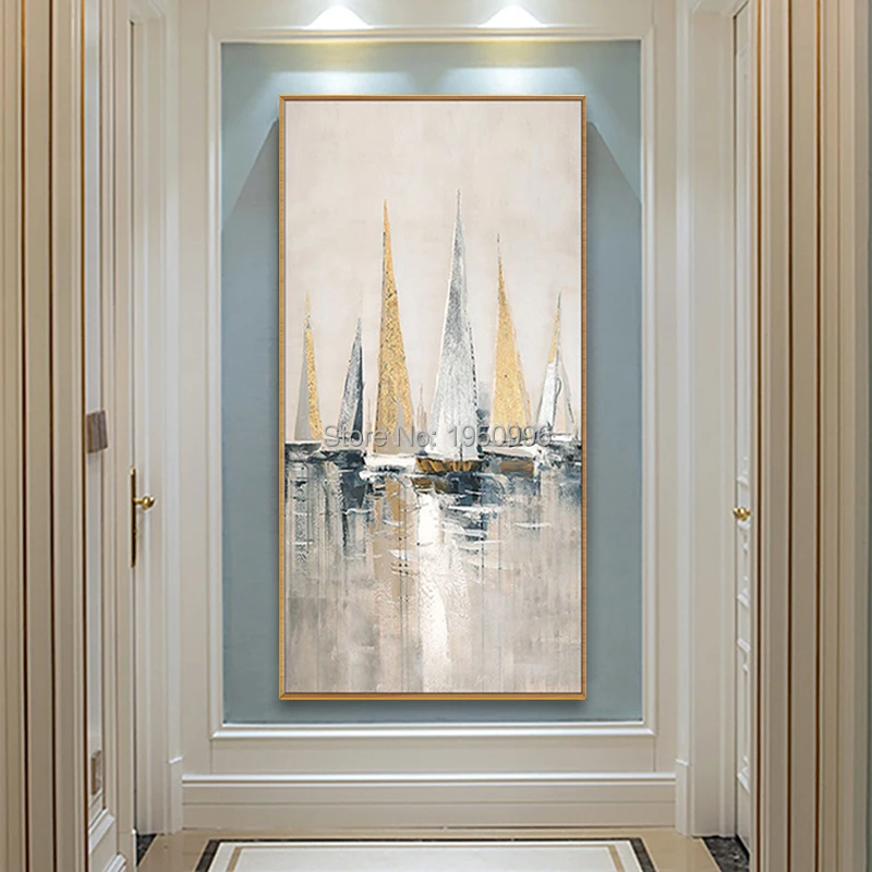 Лодка здание длинная 100% ручная роспись в китайском стиле Лидер продаж настенное