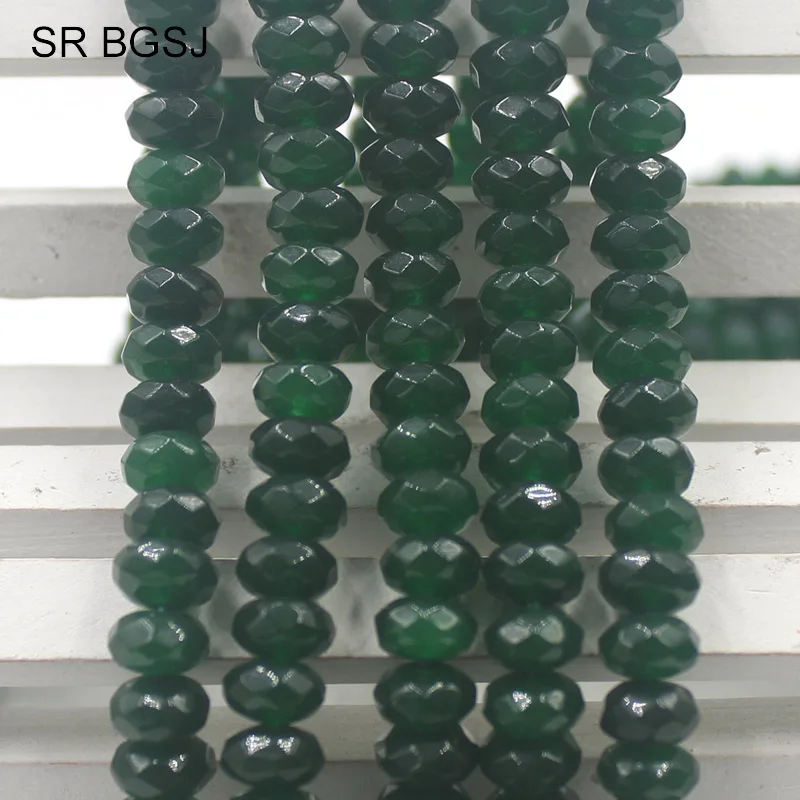 Бесплатная доставка 5x8 мм граненый темно-зеленый Тайвань Jades Rondelle драгоценные