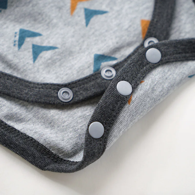 2019 Baby Boy Clothes Long Sleeve Triangle Printed Babies Bodysuit Pure Cotton Newborn Clothing 3-24 Months Infant | Детская одежда и