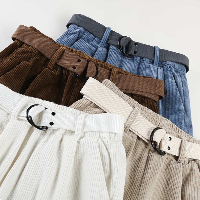 

Women Autumn Winter Loose Elastic Waist Corduroy Ladies Trousers Harajuku Velvet Warm Pants Female Casual Streetwear Harem Pants