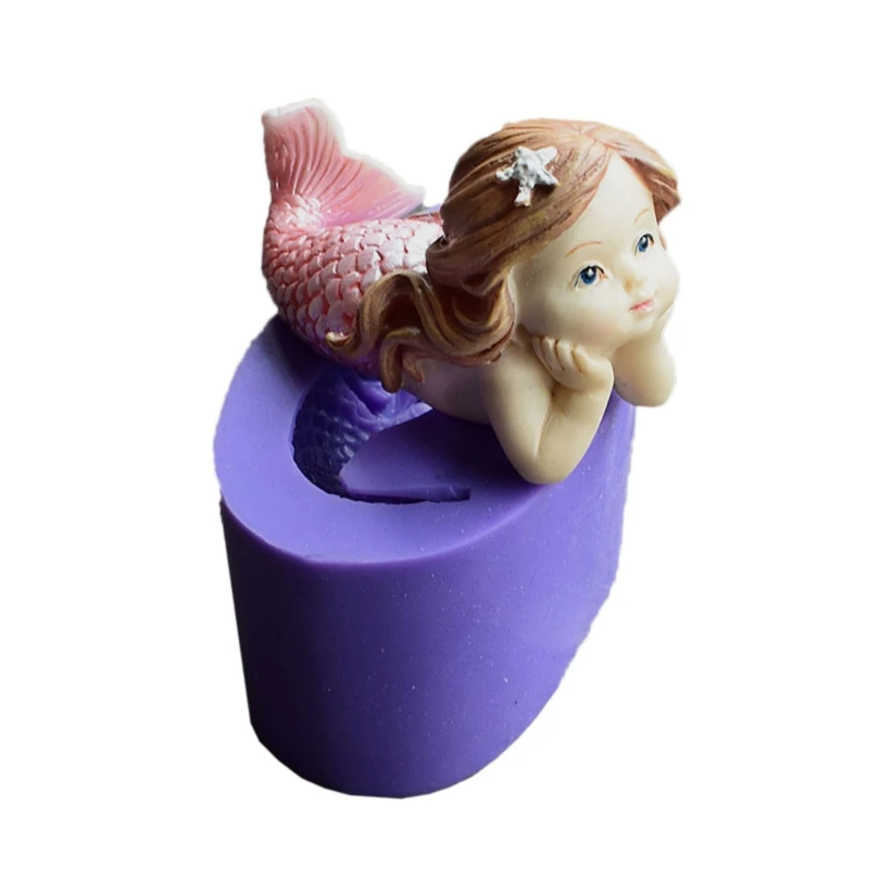 

Sleeping Beauty Fish Fondant Silicone Cake Resin Mold Baby Fish Tail Soap Mould