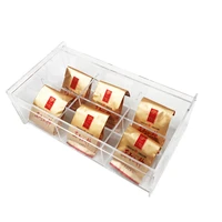 tea storage organizer box 6 divided sections acrylic box for kitchen pantry cabinet tea bags packets small accessories holder