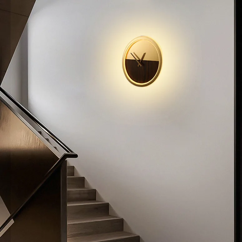 

Nordic minimalist clock wall lamp bedroom bedside living room TV background wall lamp corridor corridor wall decoration lamp