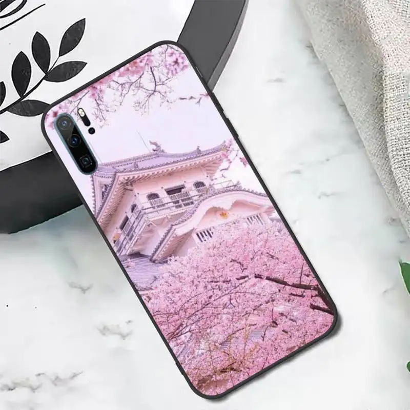 

Sakura Pink japanese Flower Phone Case For Huawei honor Mate P 10 20 30 40 i 9 8 pro x Lite smart 2019 nova 5t
