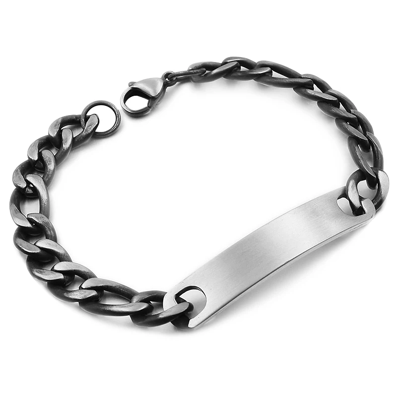 Style2 vintage21cm9mm Gokadima ID браслет из нержавеющей стали для женщин и мужчин ювелирные изделия Модные цепи манжеты, 4 цвета, оптовые товары, WB001 - Окраска металла: Style2 vintage21cm9mm