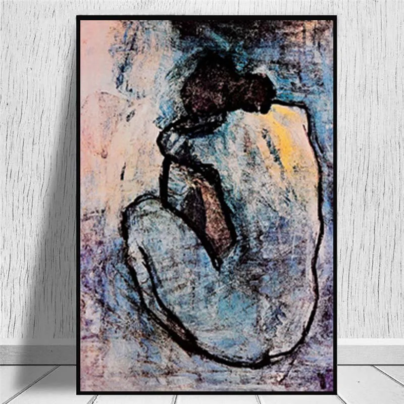 

Maison Rouge Blue Nude by Pablo Picasso Oil Painting on Canvas Cuadros Posters and Prints Wall Picture for Living Room Decor