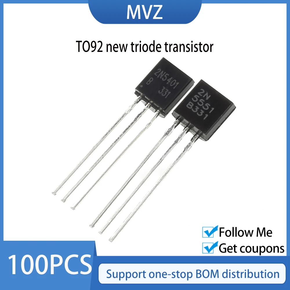 100 шт. 2N5551 2N5401 5551 5401 TO 92 (50 * + 50 2N5551) биполярные транзисторы TO92 BJT PNP Gen Pr Amp|Резисторы| |