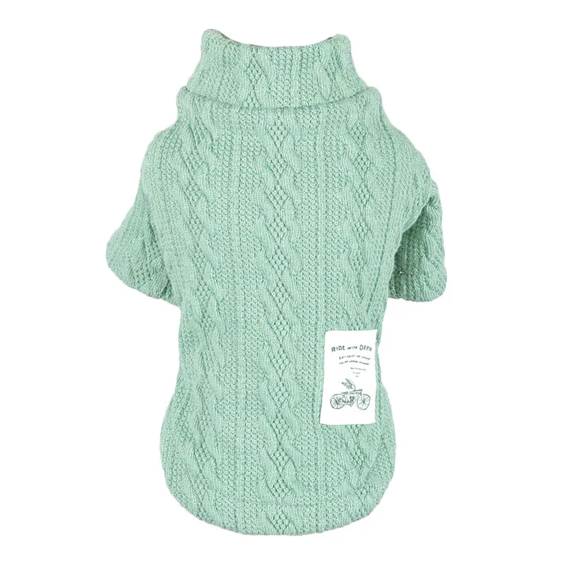 Высокоэластичный Однотонный свитер для домашних животных теплая одежда собак на