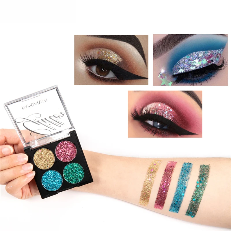 2019 Новый порошок с блестками тени для век Палитра теней матовые мерцающие и