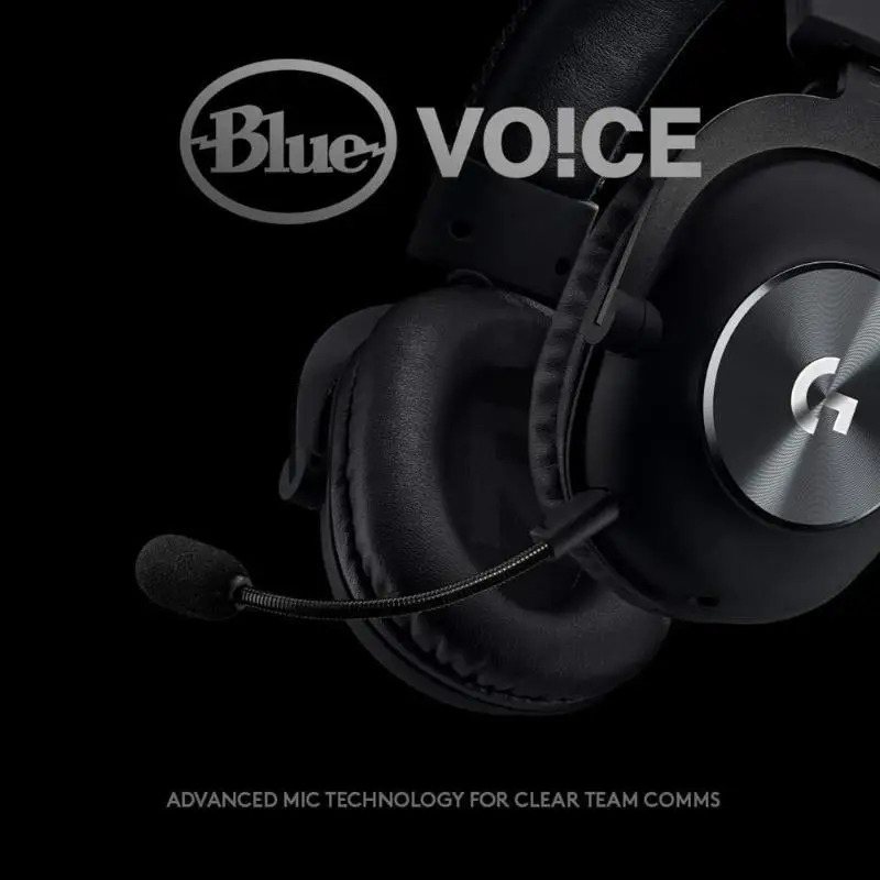 Logitech G Pro X USB Wired Gaming Headset Blue VOICE 7.1 Channel Surround Sound Hi-Fi Stereo Headset with Detachable Microphone