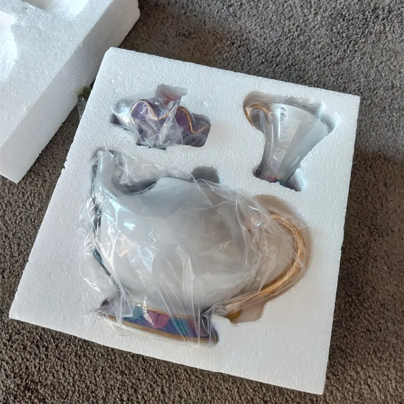 Чайный набор с героями мультфильмов Красавица и чудовище чайник чашка горшок