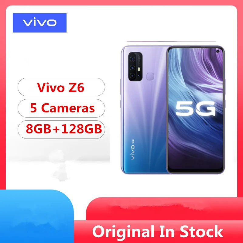 Смартфон в наличии Vivo Z6 Snapdragon 76 Android 10 0 6 57 дюйма 2400x1080 48 Мп + 16 8 2 44 Вт зарядное