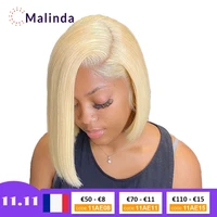 613 blonde short bob lace front wig with baby hair straight bob human hair wigs for black women transparent lace brazilian hair