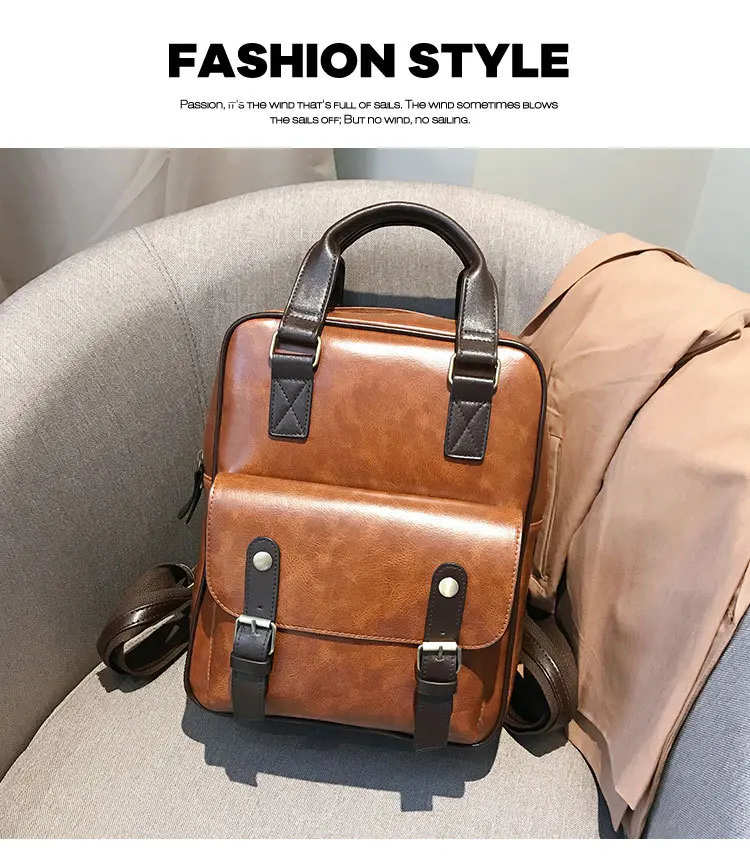Beibaobao модный рюкзак Mochila Feminina с защитой от кражи, школьные сумки, водонепроницаемые дорожные винтажные рюкзаки для ноутбука, коричневый кожаный большой женский рюкзак