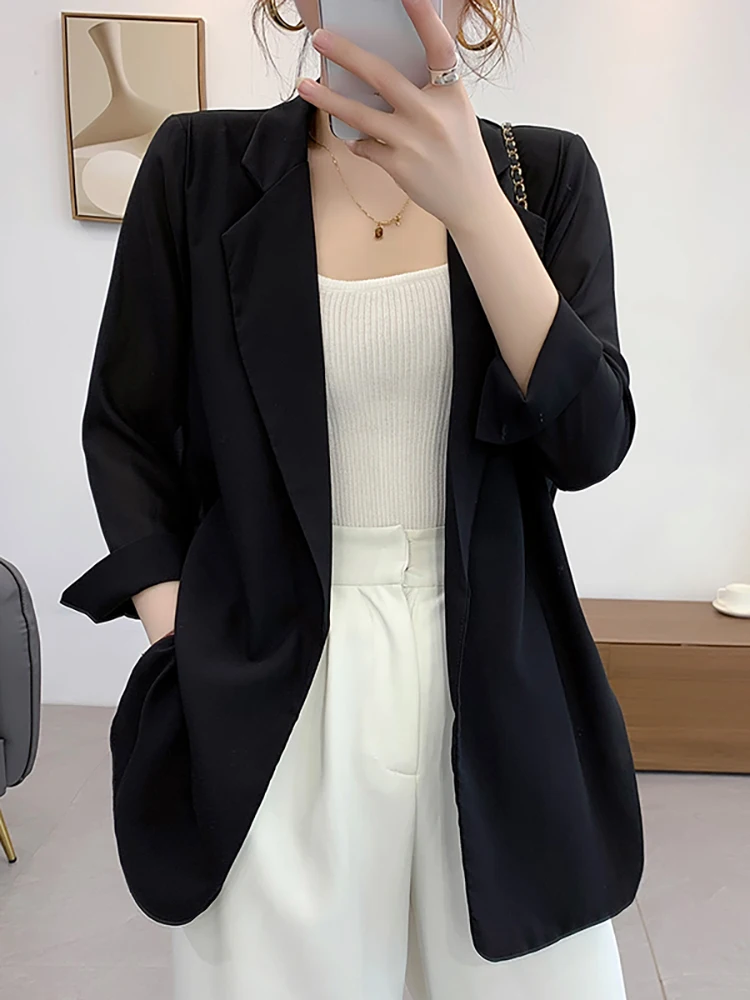 

Blazer Women Tailored Coat Basic Jackets Overcoat Woman Blazers And Jackets Female Suit Clothes Women's Clothing Pockets Solid